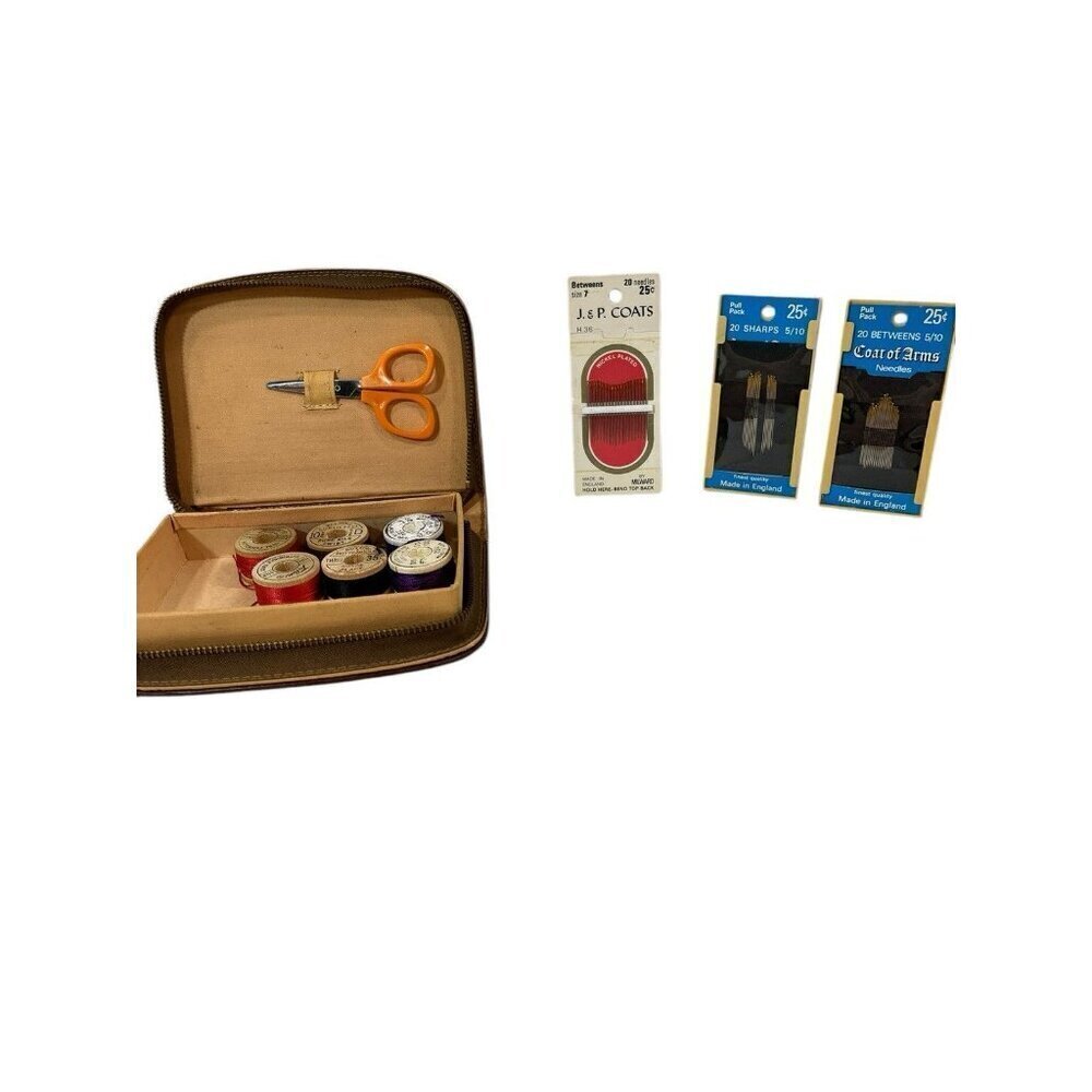 Sewing Bundle Vintage Needles New in Packages & Silk Threads Assorted Colors Sew